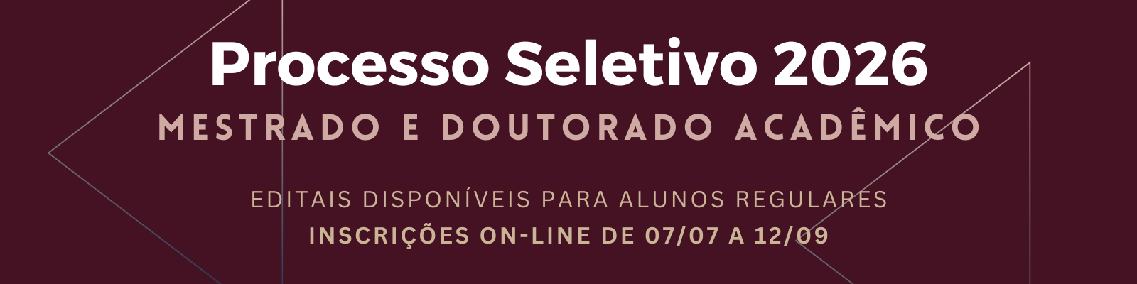 Processo Seletivo 2026 Mestrado e Doutorado