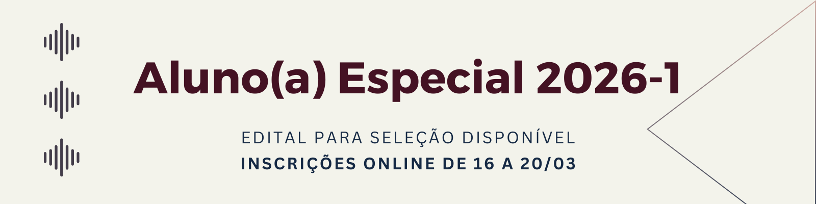 Seleção de aluno especial 2026-1