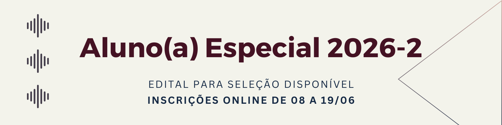 Seleção de aluno especial 2026-2